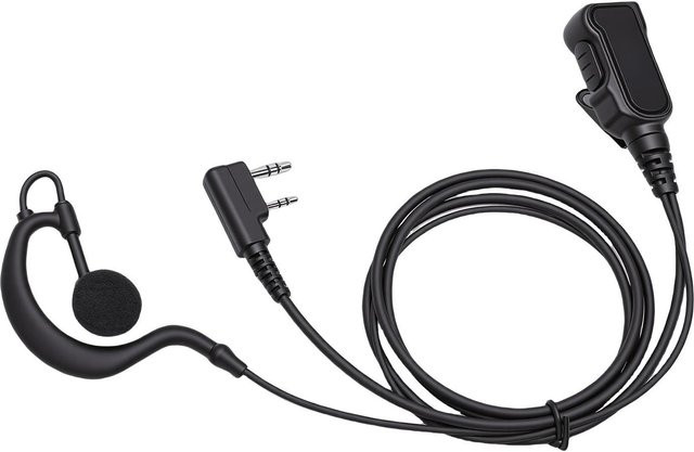 Koogeelife G-förmiges In-Ear Ohrhörer-Headset mit Push-to-Talk-Taste und Mikrofon für Kenwood TK 2100 TK 3207 2-Wege-Funkgeräte in Schwarz - Bild 1