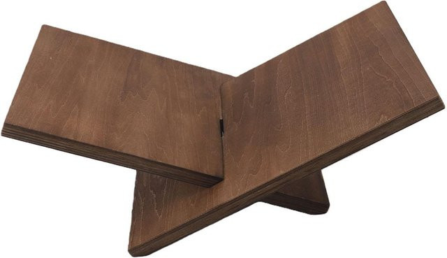 Fishine Massivholz Bücherregal im modernen europäischen Stil mit X-förmigem Design in Braun - Bild 1