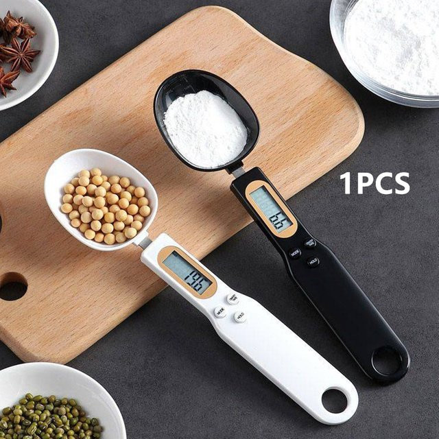 Digitale Löffelwaage von Kitchya in Schwarz mit LCD-Display für präzise Messungen bis 500 g in 0,1 g Schritten - Bild 1