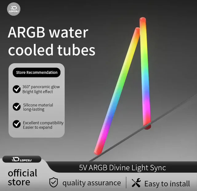 LDPCSJ ARGB AIO CPU Flüssigkeitskühlsystem mit Aura Sync Kompatibilität, Multicolour Wasserkühlung für PC-Gehäuse - Bild 1