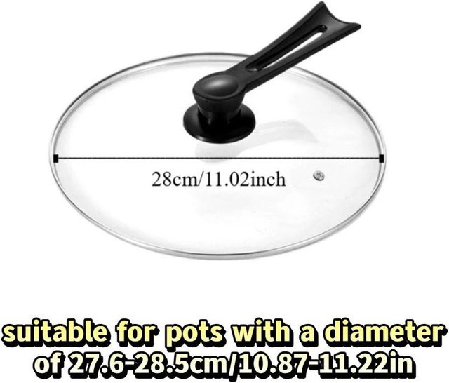 Bush Culture Universeller Wok-Deckel aus gehärtetem Glas in Transparent mit Edelstahlrand, Durchmesser: 28 cm - Bild 1