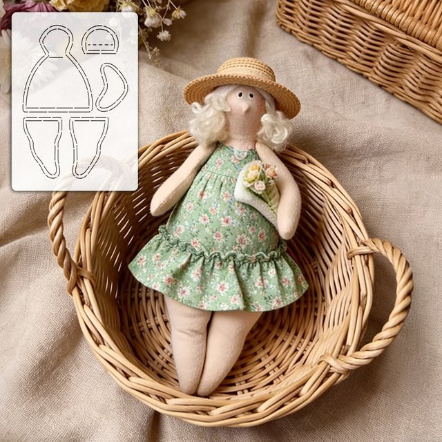 YOMDID Patchwork-Schablone mit niedlichem Mädchen-Design in gebrochenem Weiß, PET-Nähführung und Nähvorlage für DIY-Projekte - Bild 1