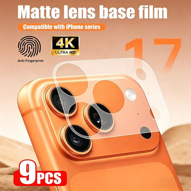 NNBILI 9 Stück Nano Matte Objektivschutzfolie für iPhone 17 Pro Max, 17 Pro, 17 Air und 17 Serie mit Anti-Fingerprint und Anti-Glare Effekt - Bild 1