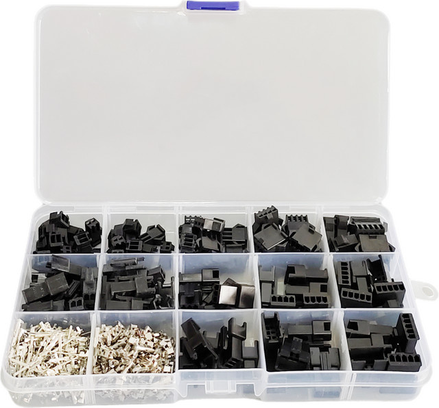 ZSDZFYLLK JST SM Stecker und Buchse Gehäuse Sortiment Kit, 420 Stück, 2,5 mm Rastermaß, Schwarz - Bild 1
