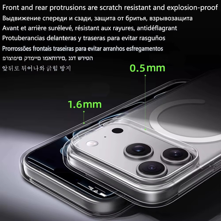 Apple Original MagSafe Acryl Schutzhülle für iPhone 17 Pro Max und iPhone 17 Air in Transparent mit weichen Silikonkanten - Bild 3