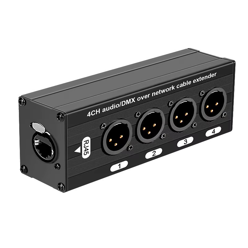 TITAK 4-Kanal XLR zu RJ45 Extender über Cat5/Cat6 Adapter in Schwarz - Bild 2