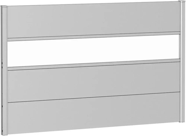 Biohort Wandpaneel Sichtschutz aus Stahlblech mit Acrylglas in Silber-Metallic, B: 150 cm, H: 91 cm - Bild 1