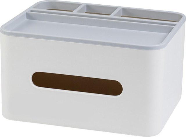 CosyHome Multifunktionale Taschentuchbox mit Fernbedienungsaufbewahrung und Ablagefach, Weiß - Bild 1