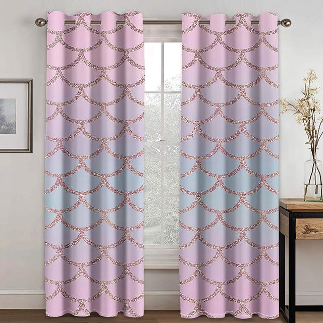 2er-Set A Family Of Home Textiles Vorhänge mit abstraktem geometrischem Muster, halbtransparent, Polyester, Mehrfarbig, B: 50 cm, H: 50 cm - Bild 1
