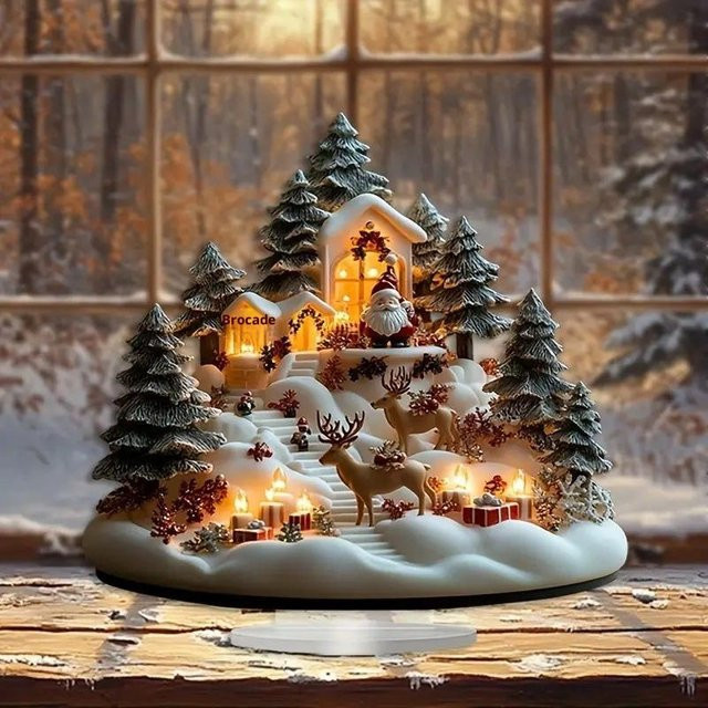 Truthful Gives Weihnachts-Mondhaus aus Acryl als Tischdekoration in Schwarz - Bild 1