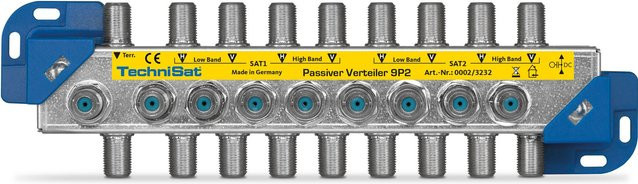 TechniSat Passiver Verteiler 9P2 Sat-Signalaufteilung in Silber - Bild 1