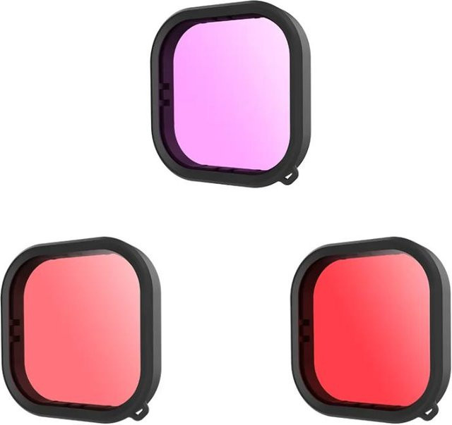 Telesin Wasserdichtes Filter-Set für GoPro Hero 12, 11, 10 und 9 in Rot und Multicolour - Bild 1
