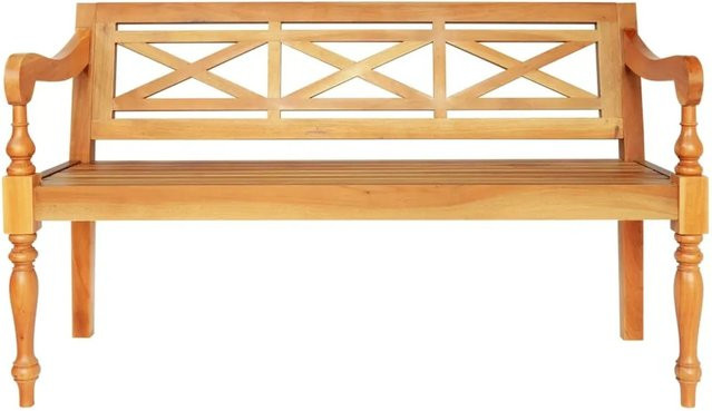 vidaXL Batavia-Bank aus Mahagoni-Massivholz in Hellbraun, Breite: 123 cm - Bild 1