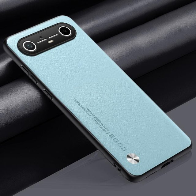 Stoßfeste PU Lederhülle für Tecno Pova Slim 5G und Tecno Spark Slim 4G in Himmelblau - Bild 1