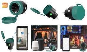 LogiLink Smart Home Wi-Fi Outdoor Steckdose CEE 7/3 SH0100 in Grün - Bild 1