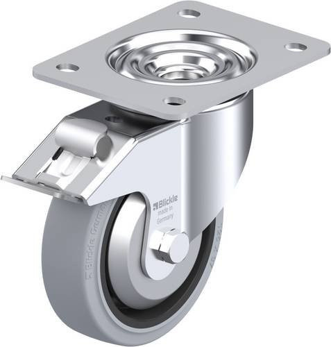 Blickle Lenkrolle mit Feststeller 851158 LK-POEV 125KAD-3-FI-SG-FA, Rad-Durchmesser: 125 mm, Tragfähigkeit: 250 kg, Farbe: grau/schwarz/silber - Bild 1