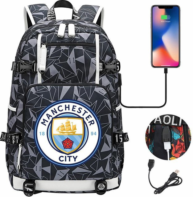 3-teiliges Schulrucksack-Set für Schüler in Grau aus Oxford-Stoff mit großem Fassungsvermögen, Schultergurt und Federmäppchen, B/T/H: 47 x 30 x 15 cm - Bild 1
