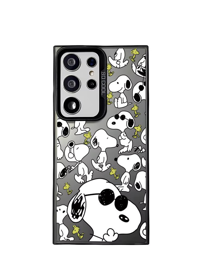 Bunte Silikon Handyhülle mit Cartoon Snoopy Design für Samsung Galaxy S25 Edge S24 S23 S22 S21 S20 Ultra in Silber - Bild 5