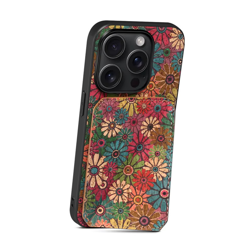 Denior 2-in-1 Multifunktions-Handyhülle aus Holz mit integrierter Brieftasche für iPhone 15 14 13 12 11 Pro Max XS XR 7 8 Plus - Bild 2