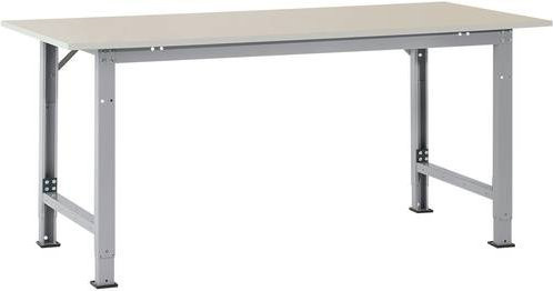 Manuflex Packtisch PACKPOOL Spezial mit Melaminplatte in Alusilber, B/T/H: 175 x 80 x 72,2-102,2 cm - Bild 1