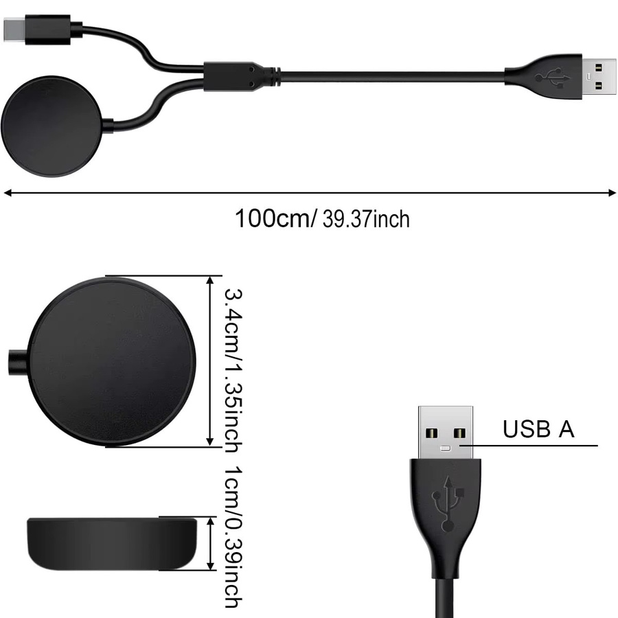 Samsung USB-C Ladegerät für Galaxy Watch 8/7/6/5/5 Pro/4 Classic und Smartphones, Ersatz-Ladekabel in Schwarz - Bild 5