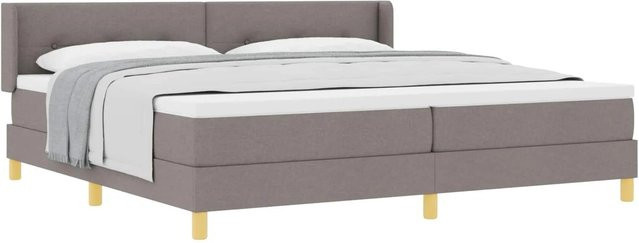 vidaXL Boxspringbett mit Matratze in Beige und Grau, B/T: 200 x 200 cm - Bild 1