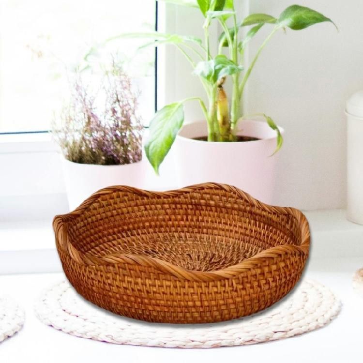 Handgefertigter Obstkorb aus Rattan im Vintage-Design in Titanium für deine Arbeitsplatte - Bild 5