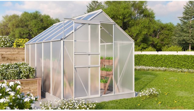 Vitavia Gewächshaus Comet 6200 HKP mit Alu Vorzugsset in Silber und transparenten Polycarbonat-Platten - Bild 1