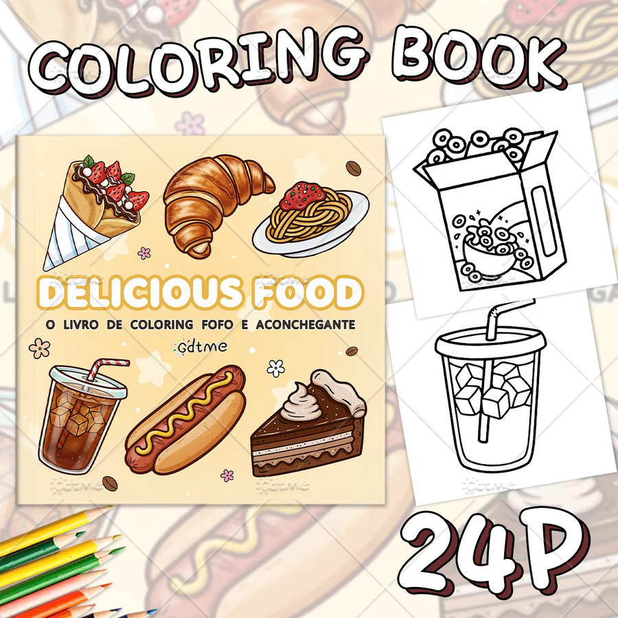 DELICIOUS FOOD Malbuch für Erwachsene, Cozy Spaces Coloring - Bild 2