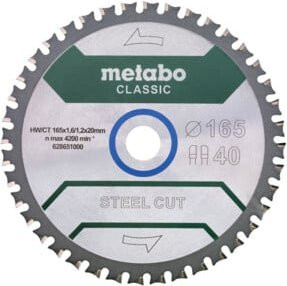 Metabo Kreissägeblatt steel cut/sandwich panel - classic in Silber, Durchmesser: 165 mm, Bohrung: 20 mm, Z40 FZ/FA 4° - Bild 1