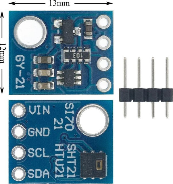 AITEXM ROBOT GY-21 HTU21 Feuchtigkeitssensor mit I2C Schnittstelle, hochpräzises Temperatur- und Feuchtigkeitsmodul in Blau - Bild 1