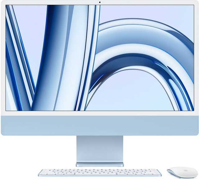 Apple iMac 24 Zoll All-in-One Computer mit M3 Chip, 8-Core CPU, 10-Core GPU, 8GB RAM, 256GB SSD, Blau - Bild 1