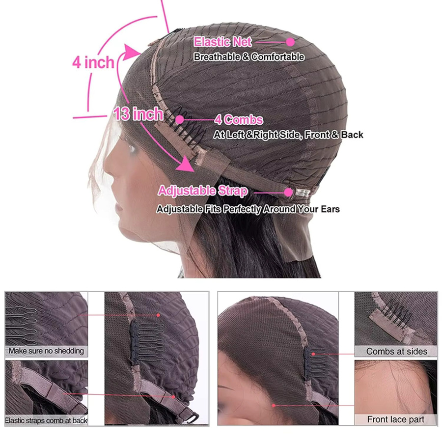 QZOQZO Echthaarperücke, 42 Zoll, HD Lace Front, gerade, Damen - Bild 5