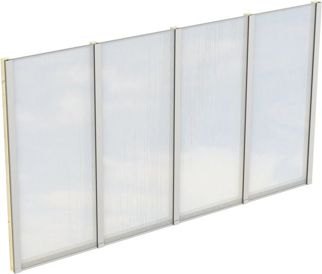 Skan Holz Seitenwand aus Fichte Natur mit semi-transparenten Polycarbonatplatten, B/H: 120 x 200 cm - Bild 1