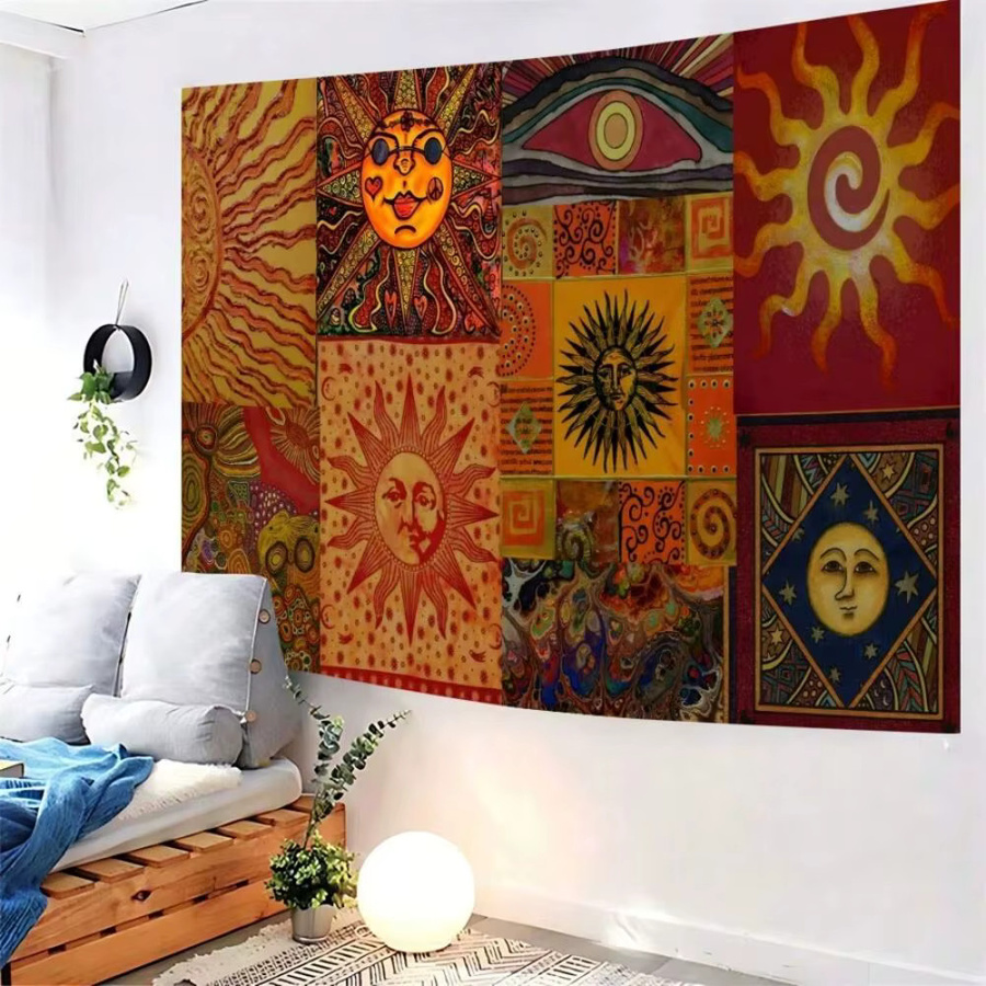 VIKAMA Boho-Sonnentapete mit Mandala-Motiv, farbenfroher Wandbehang in Multicolour, Rechteckig, Breite: 60 cm, Höhe: 40 cm - Bild 2