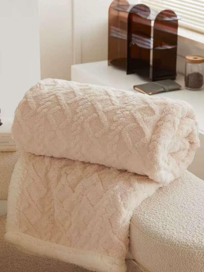 AIKUO Winterdecke aus Taft-Samt in Beige für Erwachsene - Bild 4