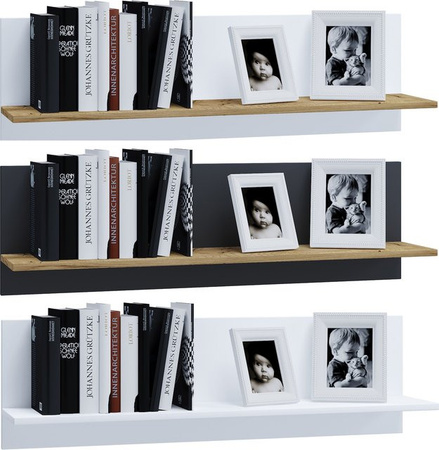 VCM Wandregal aus Holz in Braun, hängendes Bücherregal und Wandboard, H x B x T: 30 x 102 x 20 cm