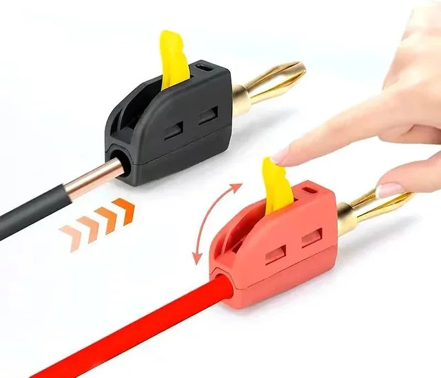 Lötfreier Hochstrom Bananenstecker 32A als Schnellverbindung Drahtverbinder in Blau - Bild 1