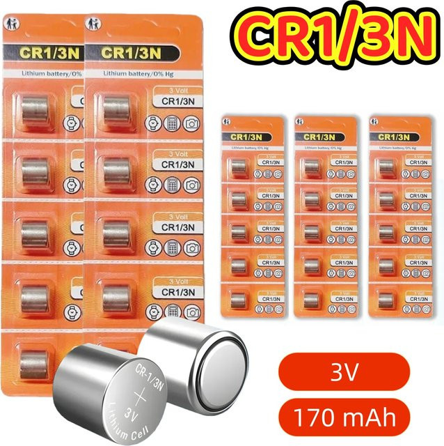 SCRCEO CR1/3N Lithiumbatterie 3V 170mAh in Silber für Canon-Kameras, Bark-Kragen, CMOS und Messgeräte - Bild 1