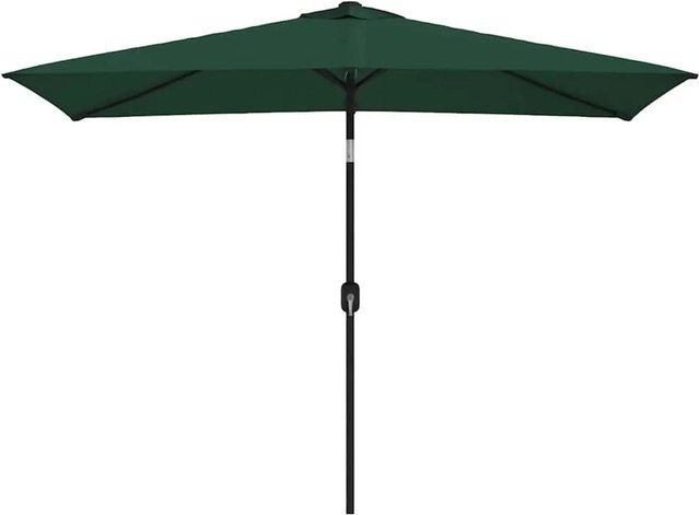 vidaXL Sonnenschirm Rechteckig in Grün aus Polyester und Stahl mit pulverbeschichtetem Gestell, B: 200 cm, T: 300 cm, H: 240 cm - Bild 1
