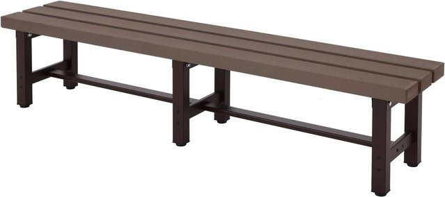 PROREGAL Gartenbank aus WPC und Aluminium in Braun, wetterfest, H x B x T: 40 x 180 x 34 cm - Bild 1