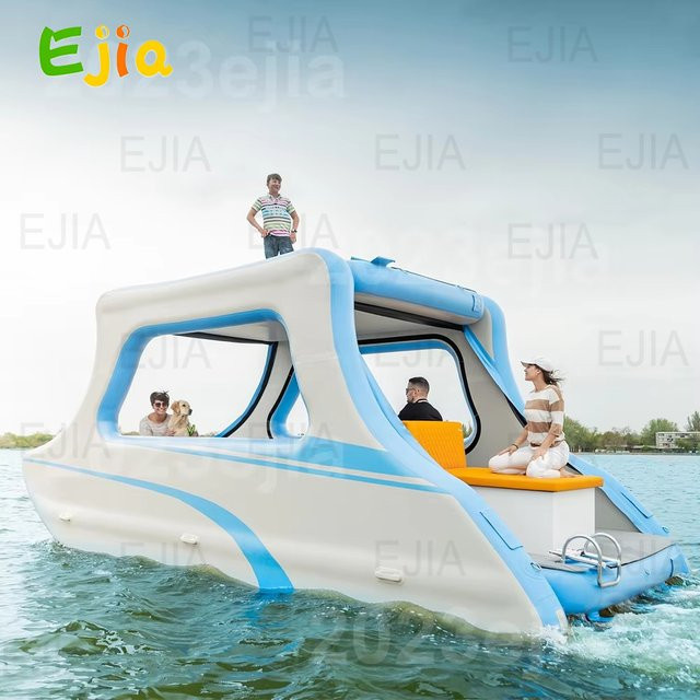 Ejia Aufblasbare Party-Yacht mit Sonnendach, Wasser-Freizeitboot - Bild 1