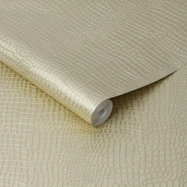 Superfresco Easy Vliestapete Reptile Gold mit Animal Print und Stone Look, B: 0,52 m, L: 10,05 m - Bild 1