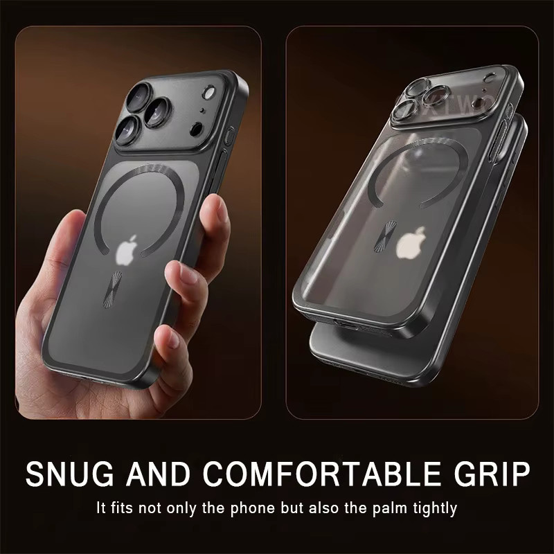 QIXTWO Magnetische Schutzhülle für iPhone 13 bis 17 Pro Max, Transparent, Matt, Stoßfest mit kabelloser Ladefunktion - Bild 1