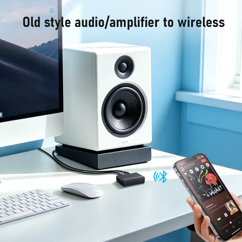 KEBIDUMEI AUX Bluetooth 6.0 Audio-Empfänger Hi-Fi Drahtloser Audio-Adapter mit 3,5 mm Klinkenanschluss in Schwarz - Bild 2