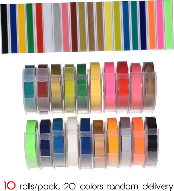 DYMO 3D-Prägeetikettenband aus Kunststoff für Etikettendrucker 12965 und 1610, Breite: 0,95 cm, Länge: 3 m, Farben: Schwarz und Mehrfarbig - Bild 1