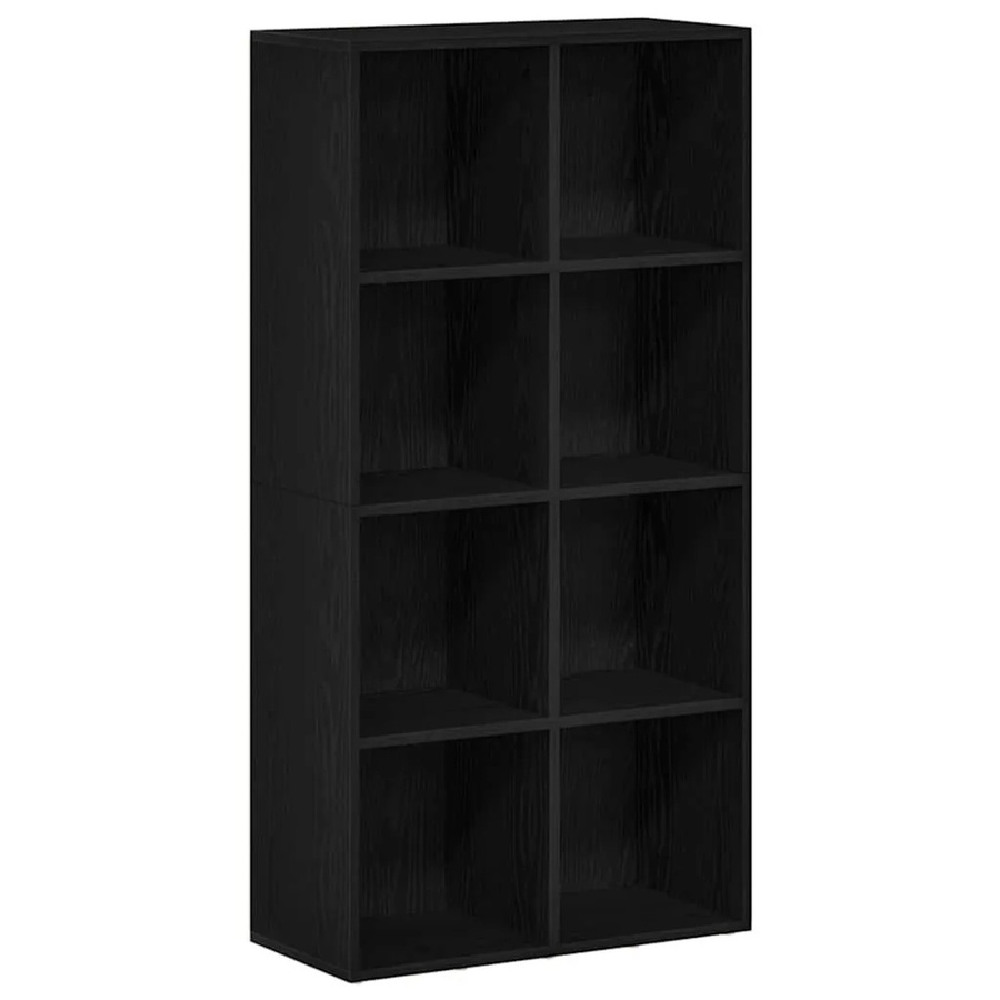vidaXL Bücherregal in Schwarz und Eichen-Optik, Wandmontage, B/T/H: 66 x 30 x 130 cm - Bild 2