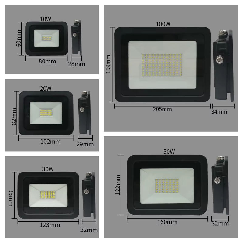 MIWAT LED Flutlicht Reflektor Scheinwerfer IP68 Wasserdicht Schwarz für Outdoor und Garten - Bild 5