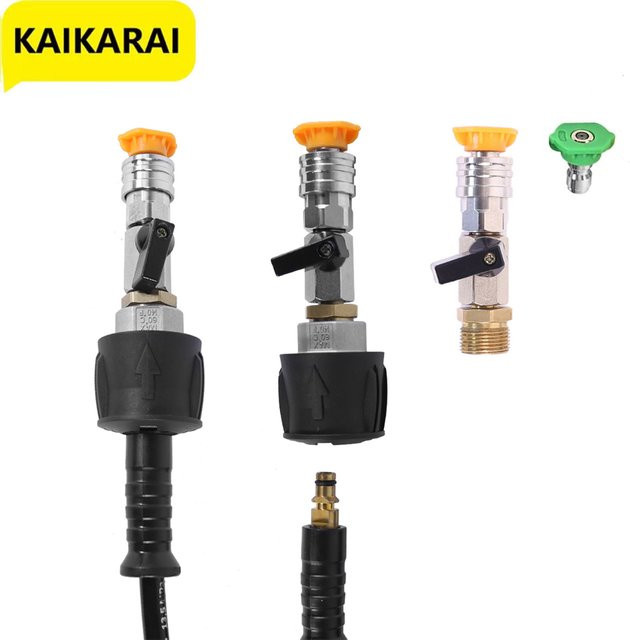 KAIKARAI 1/4 Schnellanschlussventilsteuerung für Hochdruckreiniger-Schläuche als Adapter für Karcher, Parkside, Nilfisk, Lavor, Bosch und Stihl - Bild 1
