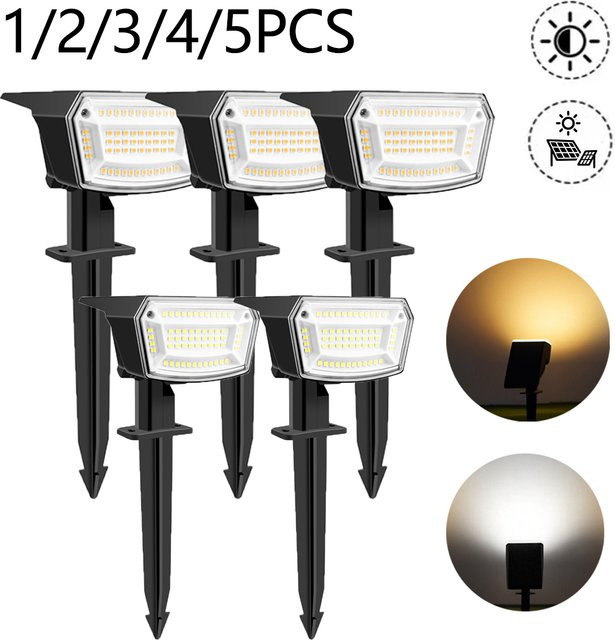 Guillermo Solarstrahler für den Außenbereich mit 59 LEDs, IP65 wasserdicht, dimmbar, warmweiß, Schwarz/Weiß - Bild 1